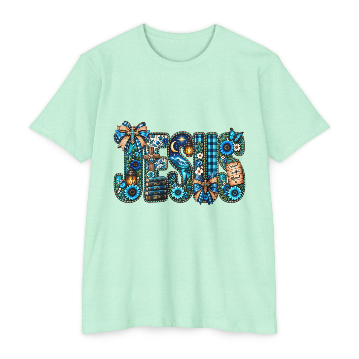 T-Shirt — Rustic Floral 'Blessed' Graphic Tee