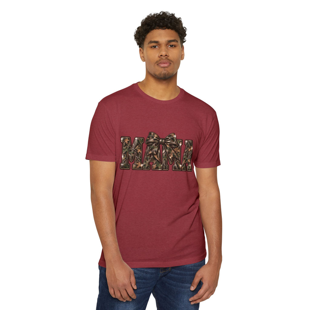 Mama Leopard Print Bow T-Shirt — Women's Mom Gift, Cute Animal Print Mother's Day Tee