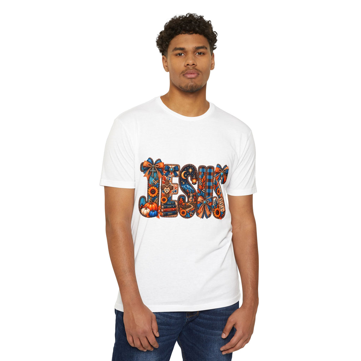 Autumn Blessings T-Shirt — Fall Plaid Pumpkins & Sunflowers Graphic
