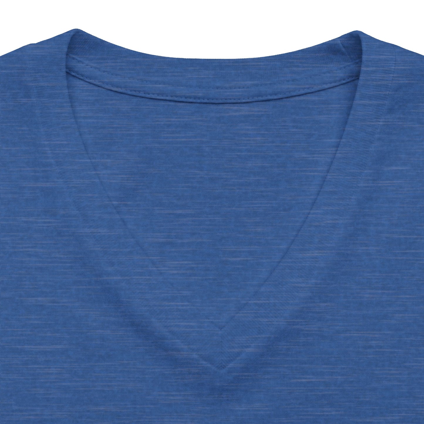 Women’s V‑Neck Tee — Teal Distressed Cowboy Hat Graphic
