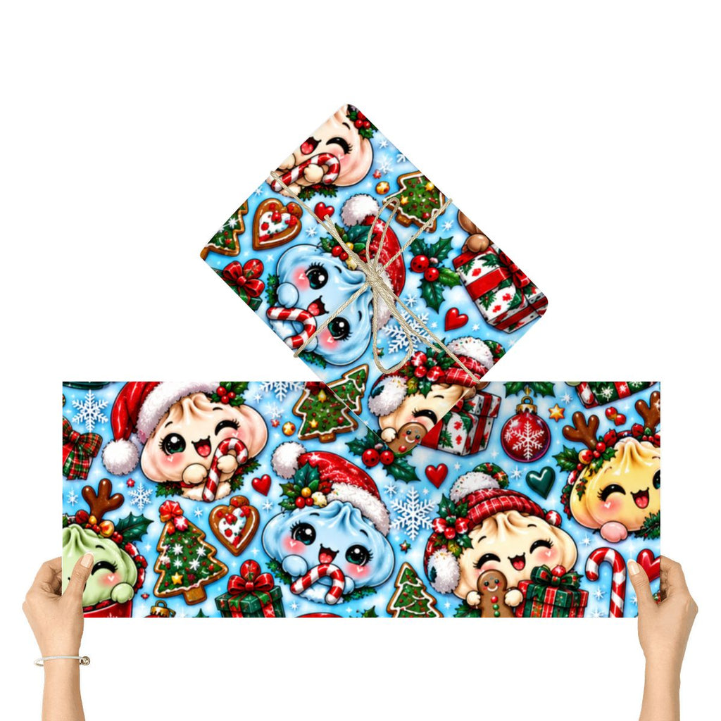 3Pack Gift Wrapping Paper Sheets christmas dumpling wrapping paper