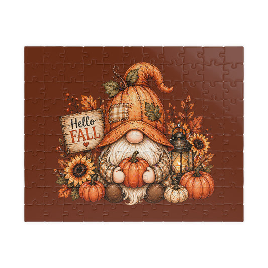 Hello Fall Gnome Pumpkin Puzzle — Autumn Jigsaw (110/252/520/1014 pcs)