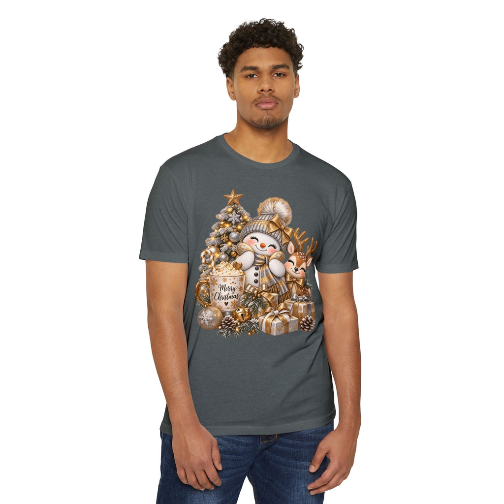 Christmas Snowman & Reindeer Tee — Merry Christmas Holiday T-Shirt