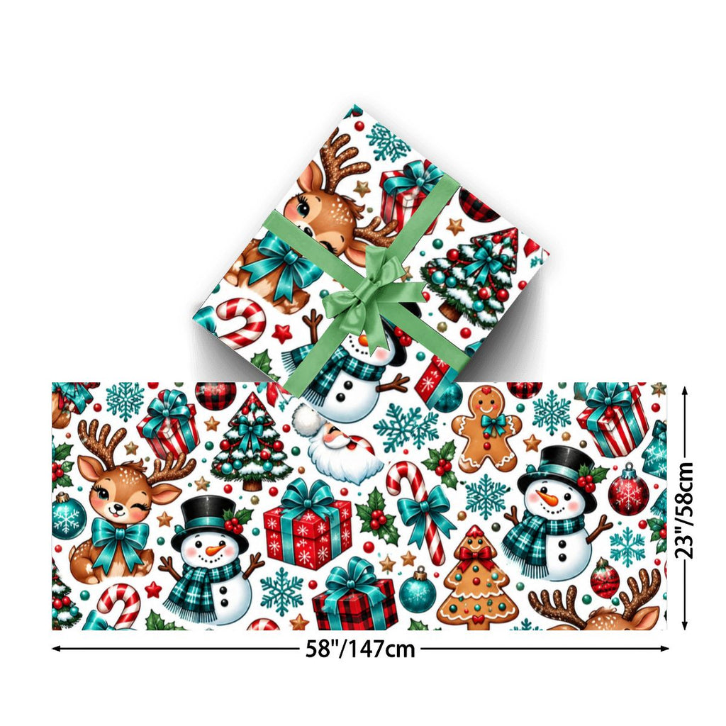 3Pack Gift Wrapping Paper Sheets santa and deer