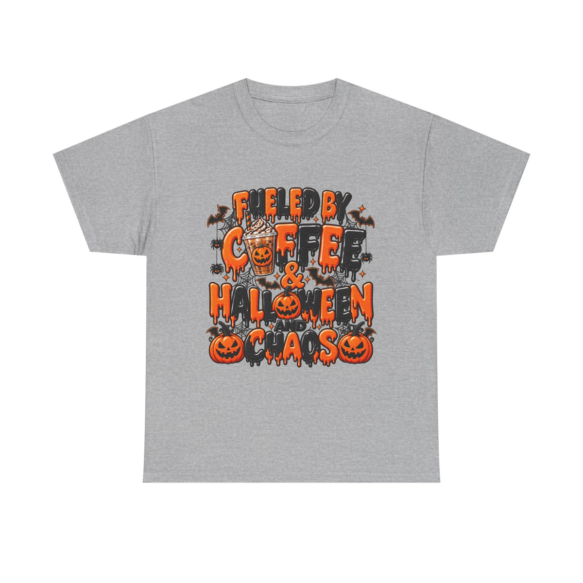 Halloween Coffee Tee — "Free Coffee & Halloween Gas" Spooky Pumpkin Shirt