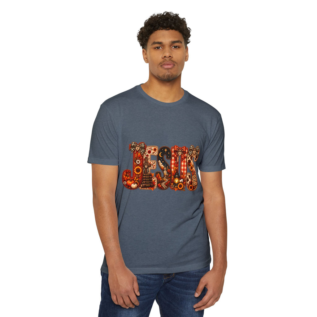 Jesus Floral Pattern T-Shirt — Vintage Boho Christian Tee
