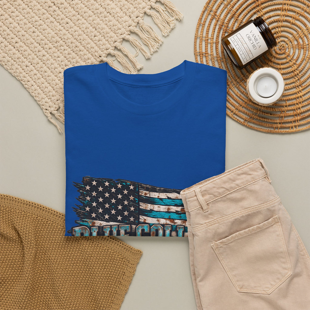 Blue Collar T-Shirt — "Blue Collar Made" & "American Blue Collar" Patriotic Workwear Tee
