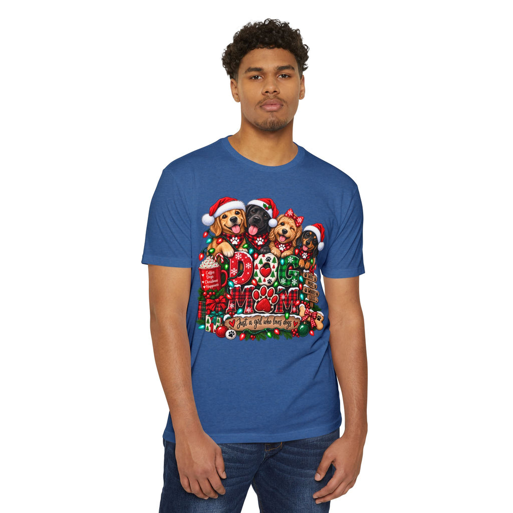 Christmas Dog Mom T-Shirt — Cute Puppies in Santa Hats Holiday Tee
