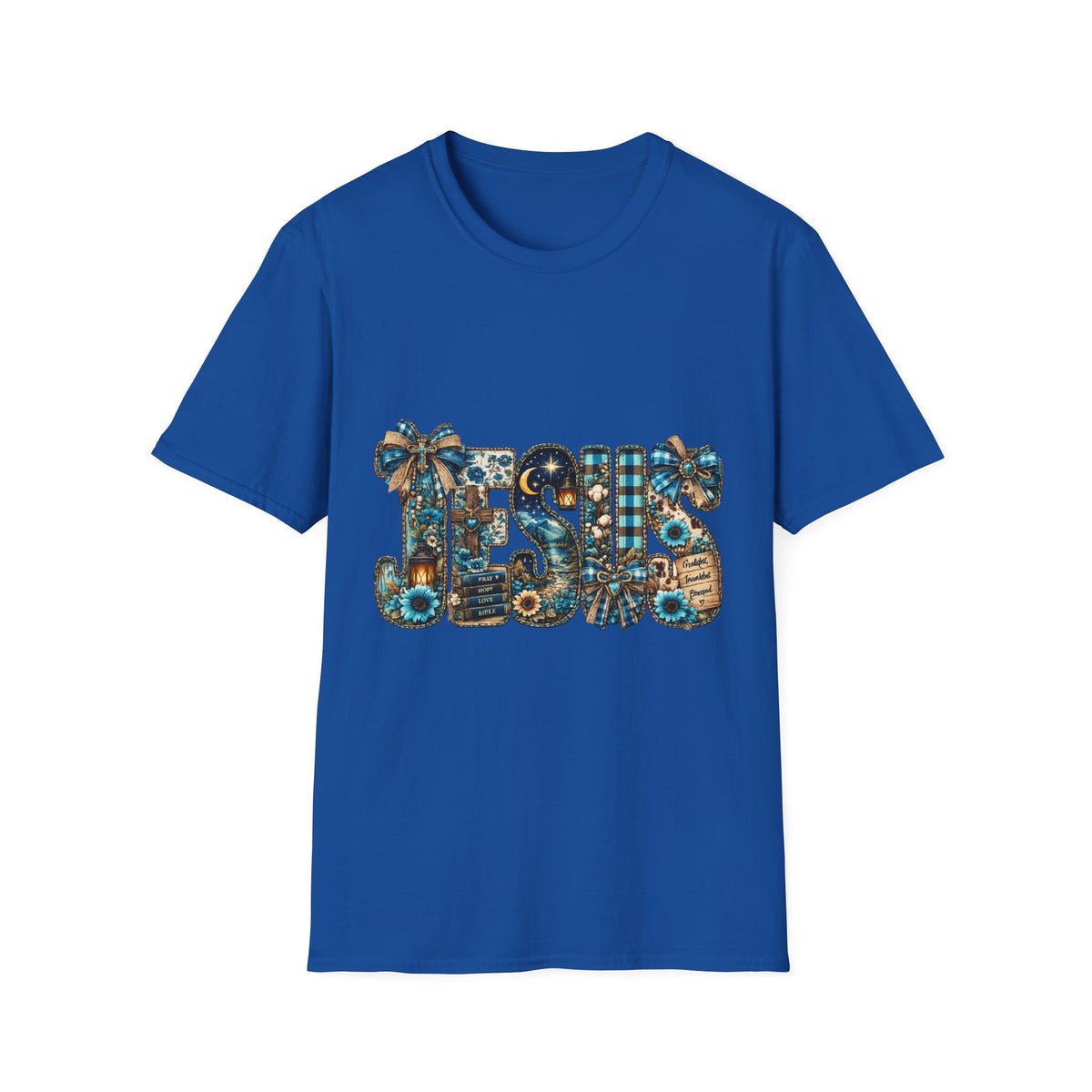 T-Shirt - 'TIS' Holiday Patchwork Design: Festive Vintage Ornaments & Plaid