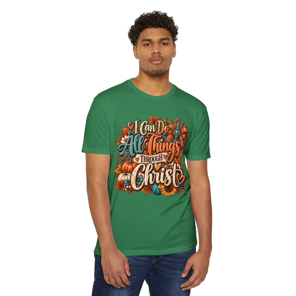 I Can Do All Things Through Christ T-Shirt — Christian Fall Pumpkin Design