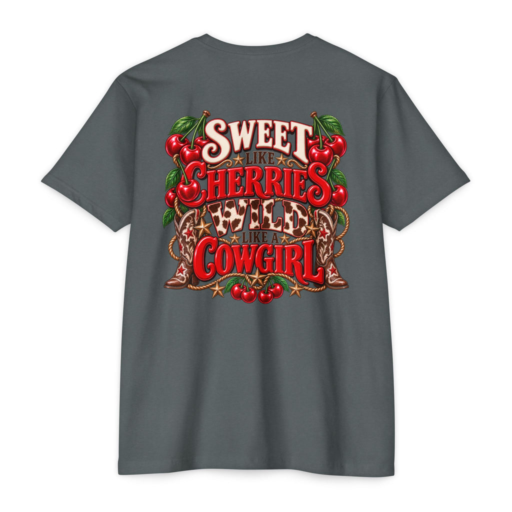 Cherry Picked Cowgirl T-Shirt — "Sweet Cherries Wild Cowgirl" Graphic Tee