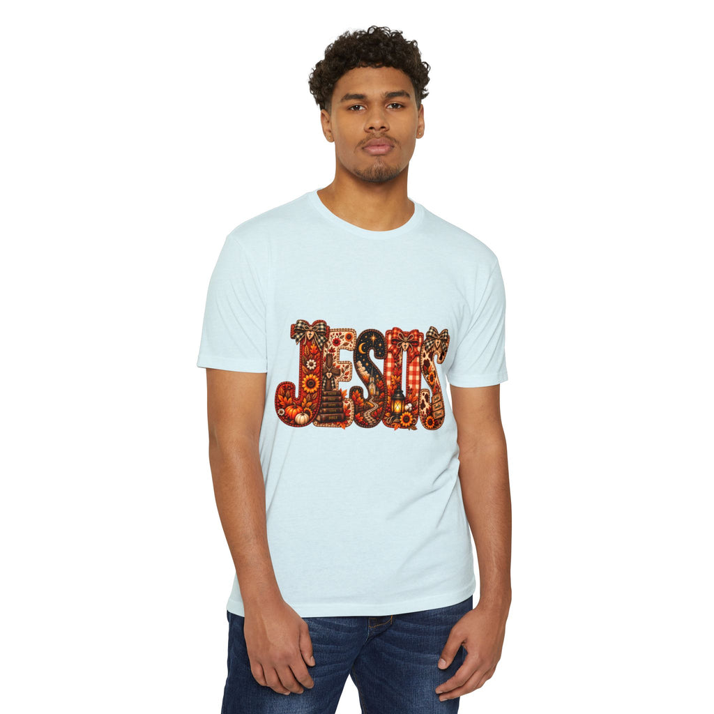 Jesus Floral Pattern T-Shirt — Vintage Boho Christian Tee