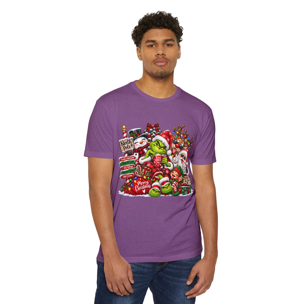 Christmas Grinch Holiday T-Shirt — Festive Santa & Candy Cane Graphic