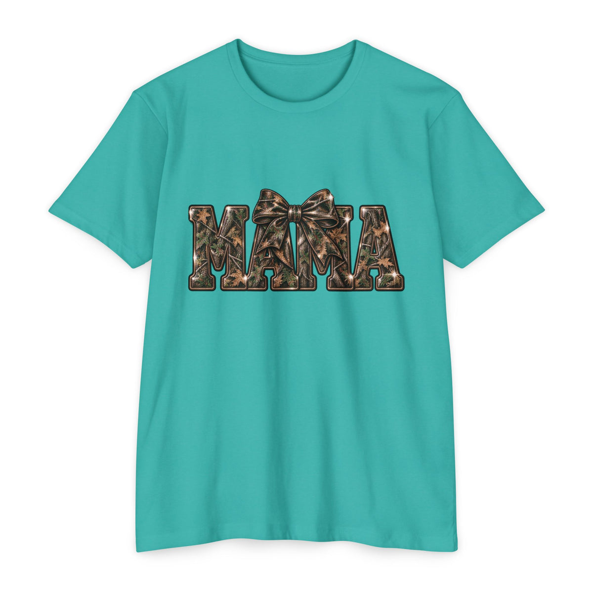 Mama Leopard Print Bow T-Shirt — Women's Mom Gift, Cute Animal Print Mother's Day Tee
