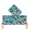 3Pack Gift Wrapping Paper Sheets tourqiouse and cowprint wrappingpaper