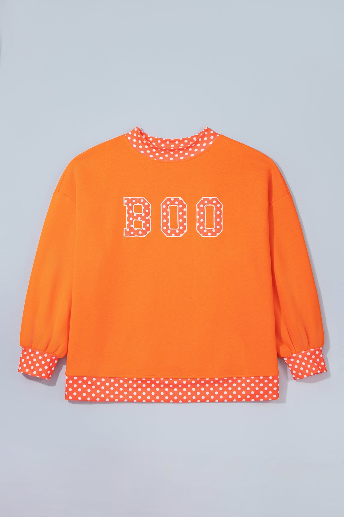 Fiery Red Casual Polka Dot Patchwork Letter Graphic Plus Size Sweatshirt