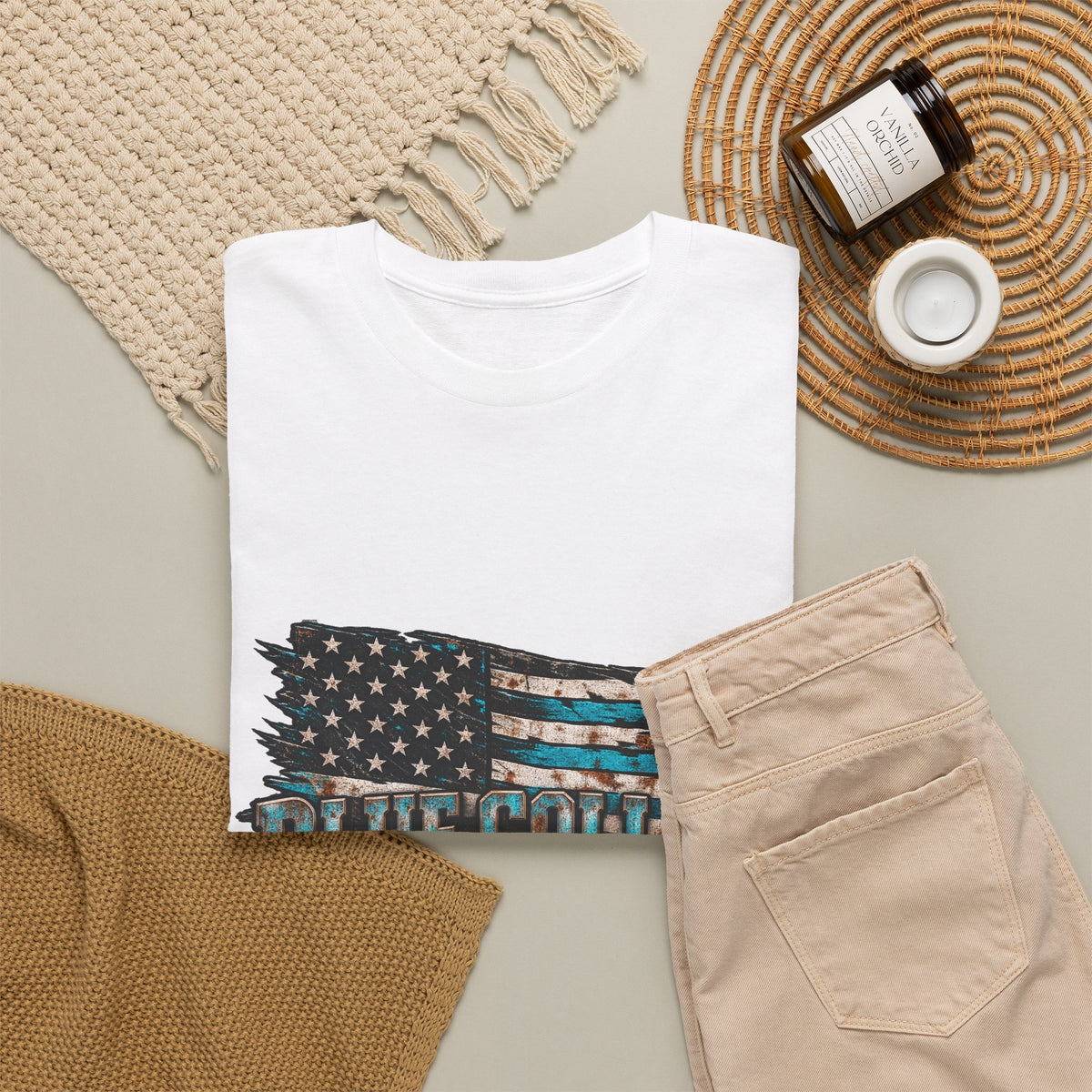 Blue Collar T-Shirt — "Blue Collar Made" & "American Blue Collar" Patriotic Workwear Tee