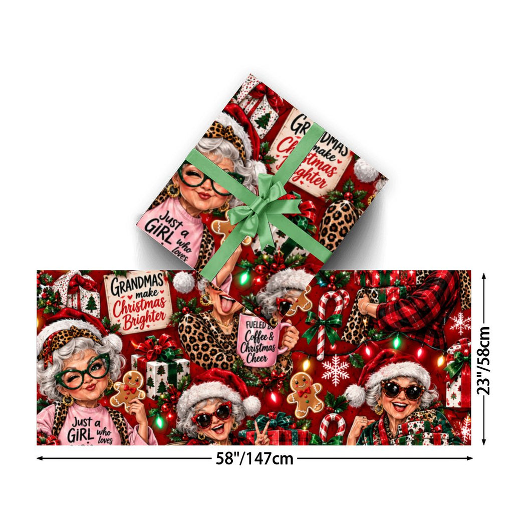 3Pack Gift Wrapping Paper Sheets funny grandma wrapping paper