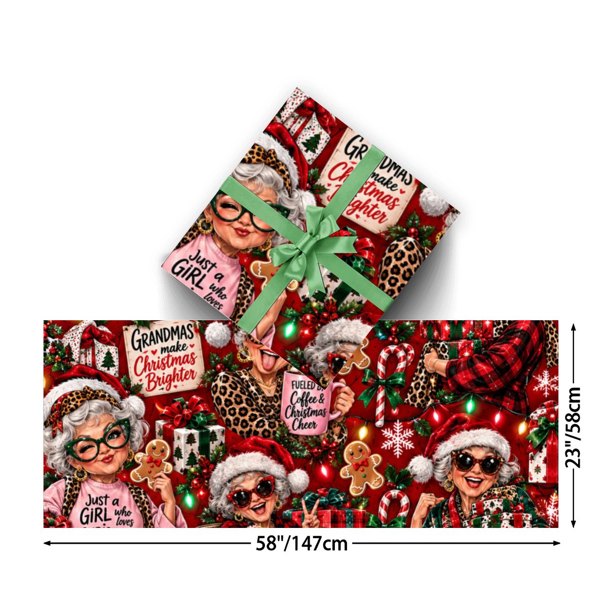 3Pack Gift Wrapping Paper Sheets funny grandma wrapping paper