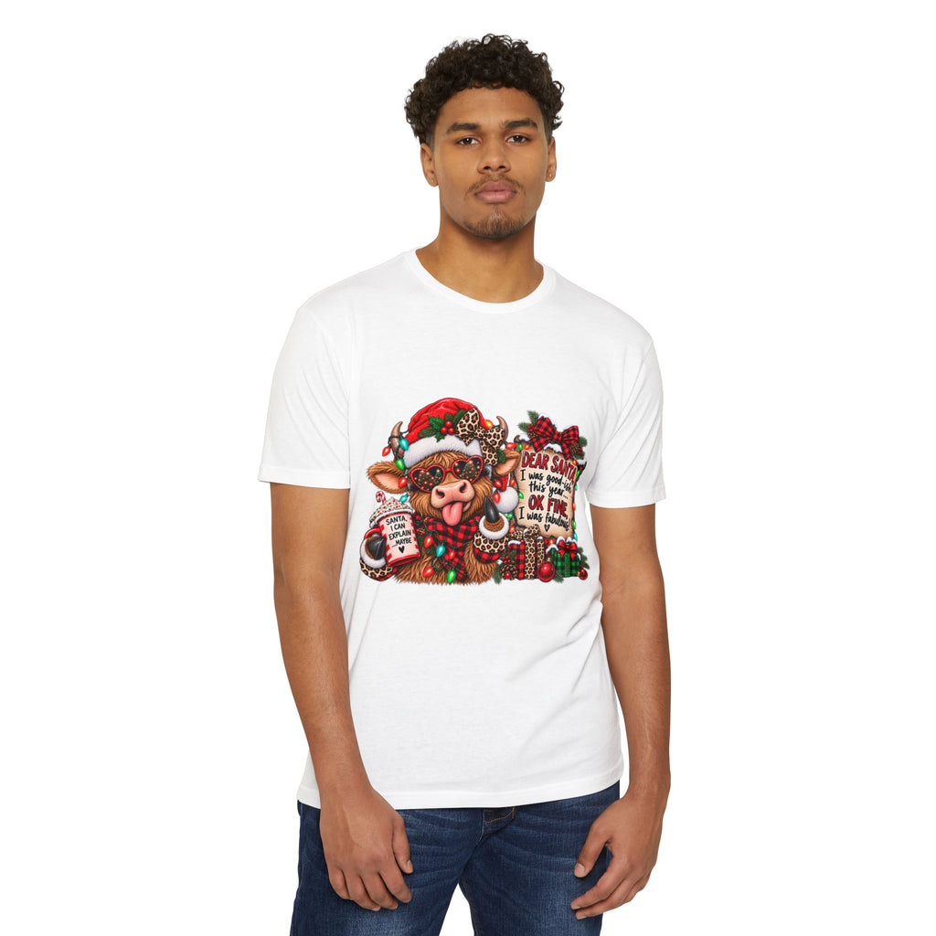 Christmas Cow T-Shirt — "Dear Santa I Was Good(ish)" Funny Holiday Tee
