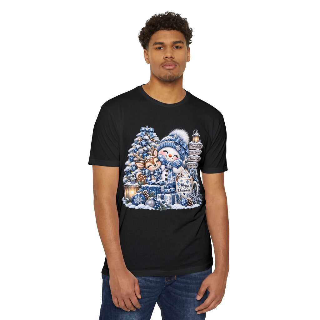 Christmas Snowman & Deer T-Shirt — Cute Winter Holiday Graphic Tee