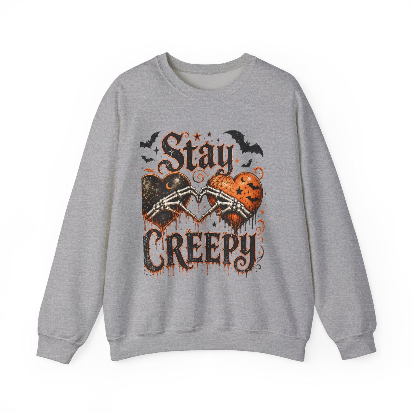 Stay Creepy Sweatshirt — Halloween Heart Gothic Crewneck