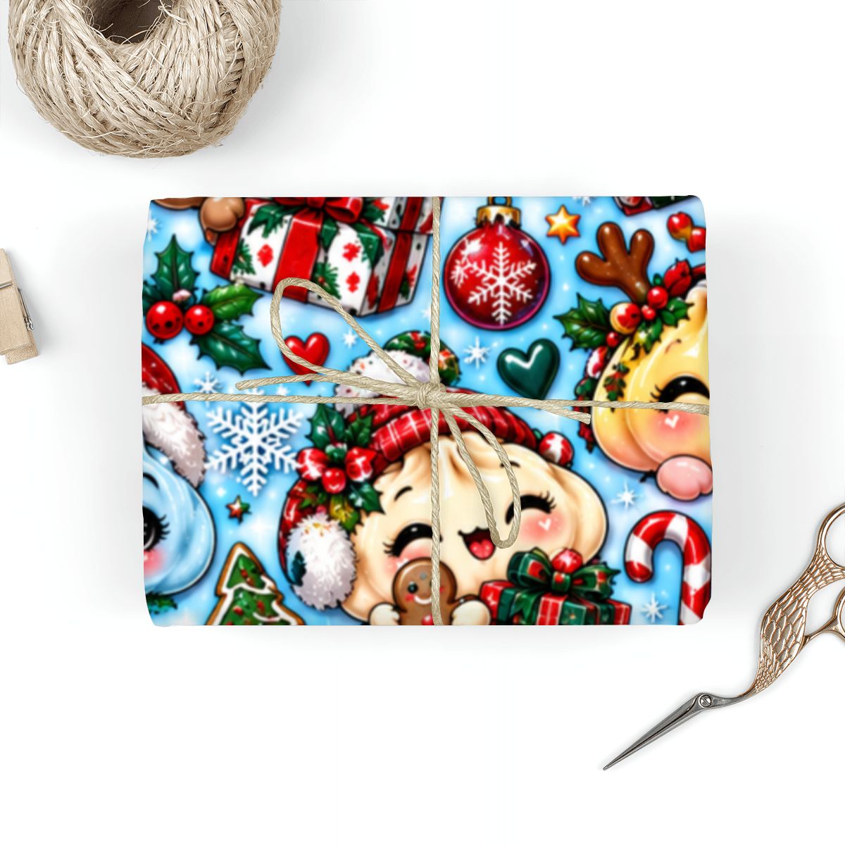 3Pack Gift Wrapping Paper Sheets christmas dumpling wrapping paper
