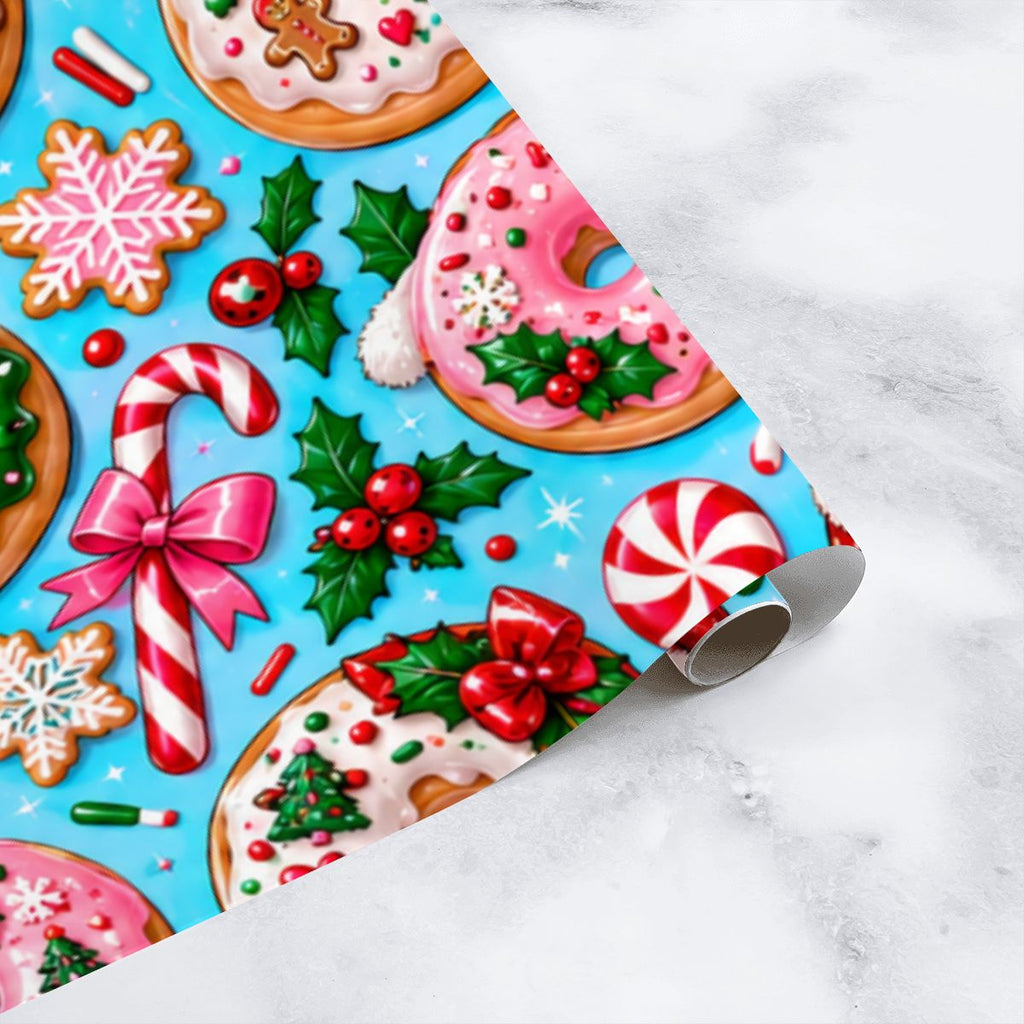 3Pack Gift Wrapping Paper Sheets christmas donut