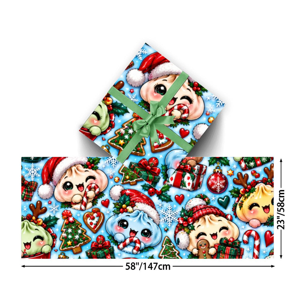 3Pack Gift Wrapping Paper Sheets christmas dumpling wrapping paper