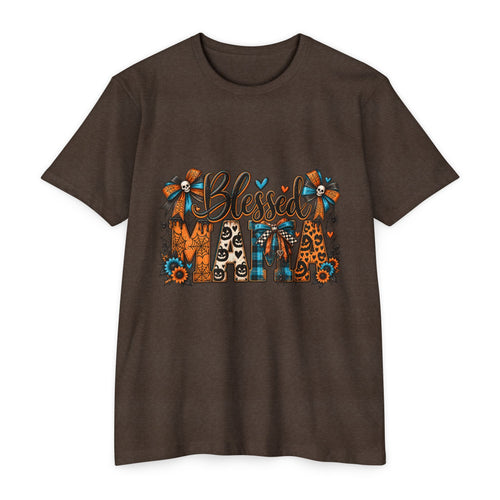 Blessed Mama T-Shirt — Floral Leopard Fall Mother's Day Tee