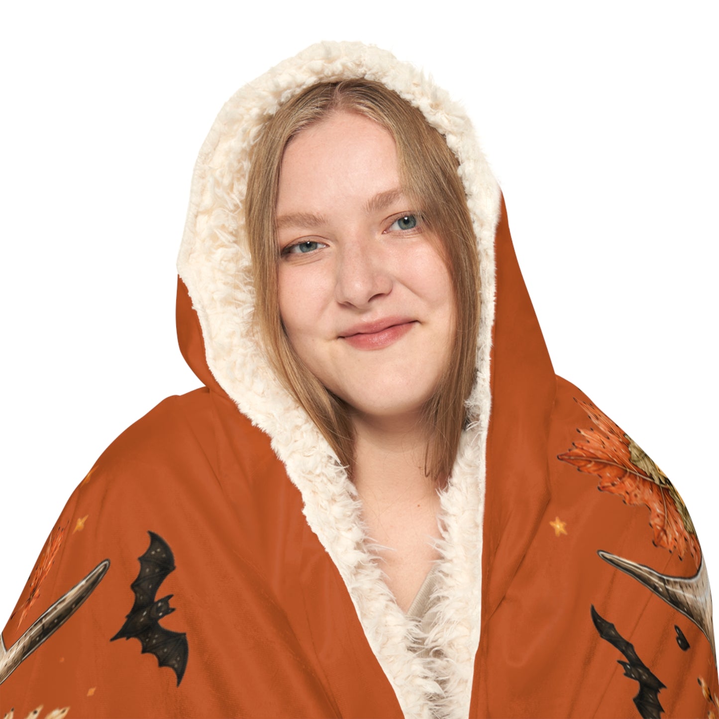 Halloween Highland Cow Hooded Blanket – Autumn Pumpkin Snuggle Throw