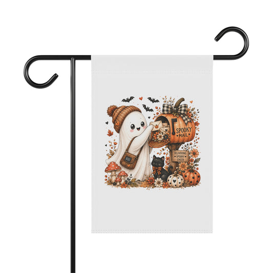 Halloween Ghost Mailbox Garden Flag – Spooky Mail Fall Lawn Banner