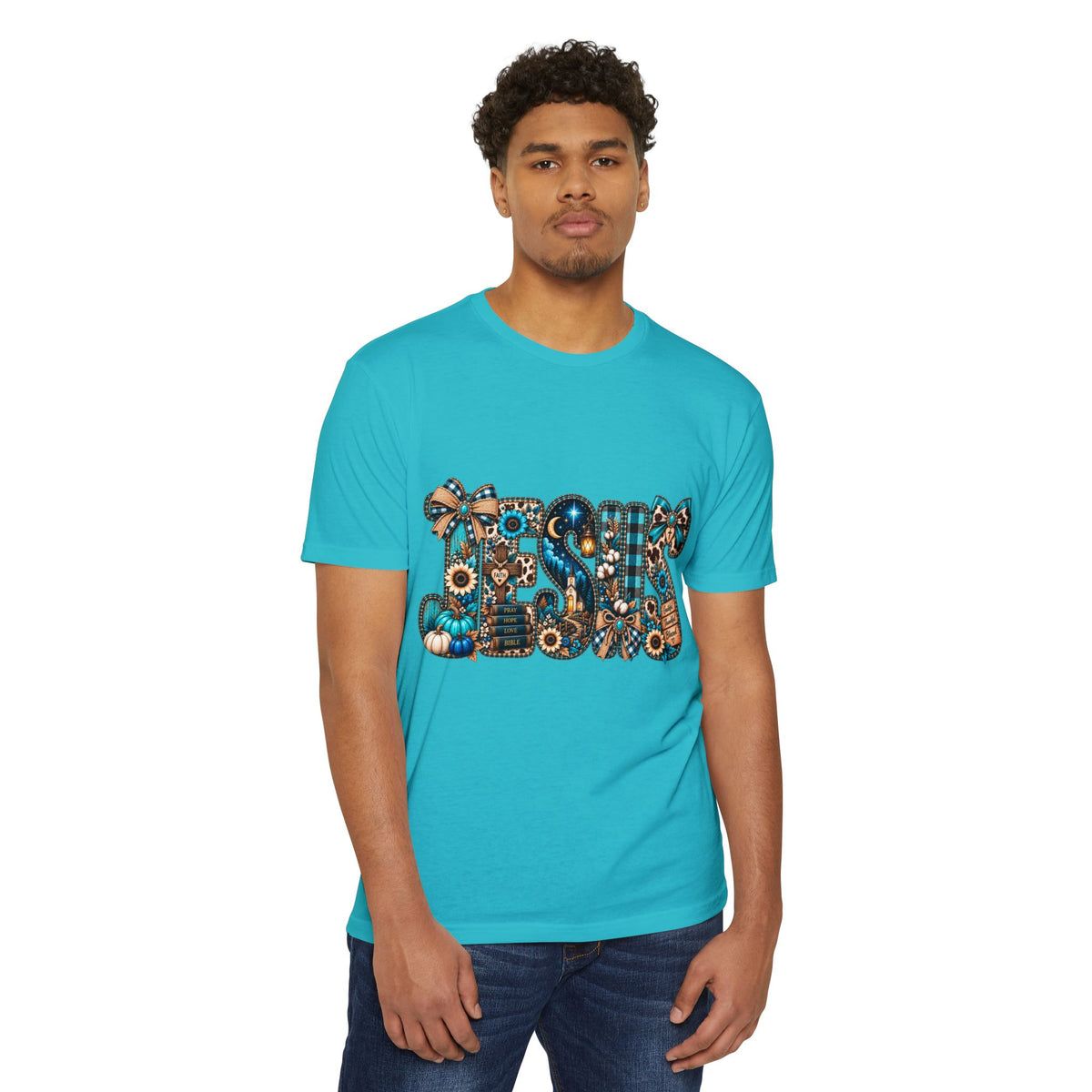 Fall Mom T‑Shirt — Rustic Sunflower & Plaid 'MOM' Graphic