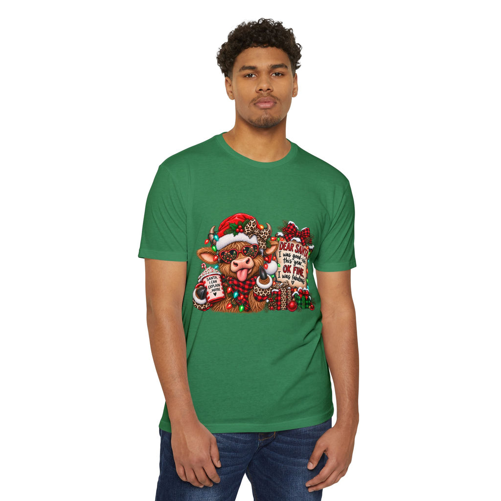 Christmas Cow T-Shirt — "Dear Santa I Was Good(ish)" Funny Holiday Tee