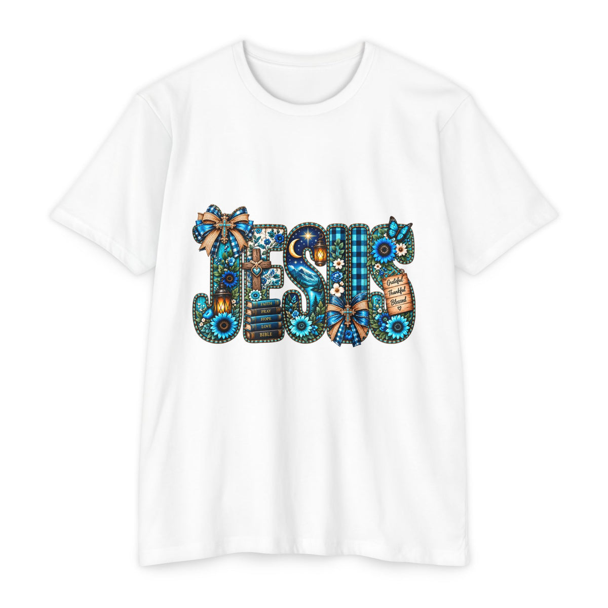 T-Shirt — Rustic Floral 'Blessed' Graphic Tee