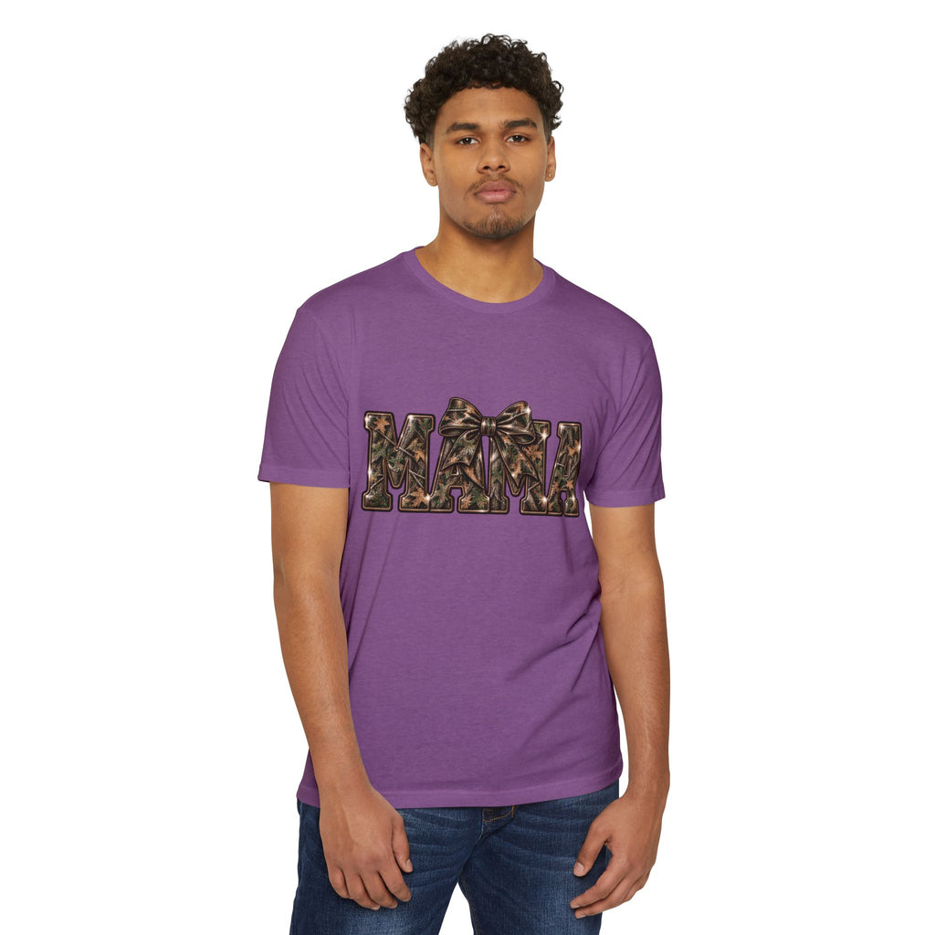 Mama Leopard Print Bow T-Shirt — Women's Mom Gift, Cute Animal Print Mother's Day Tee