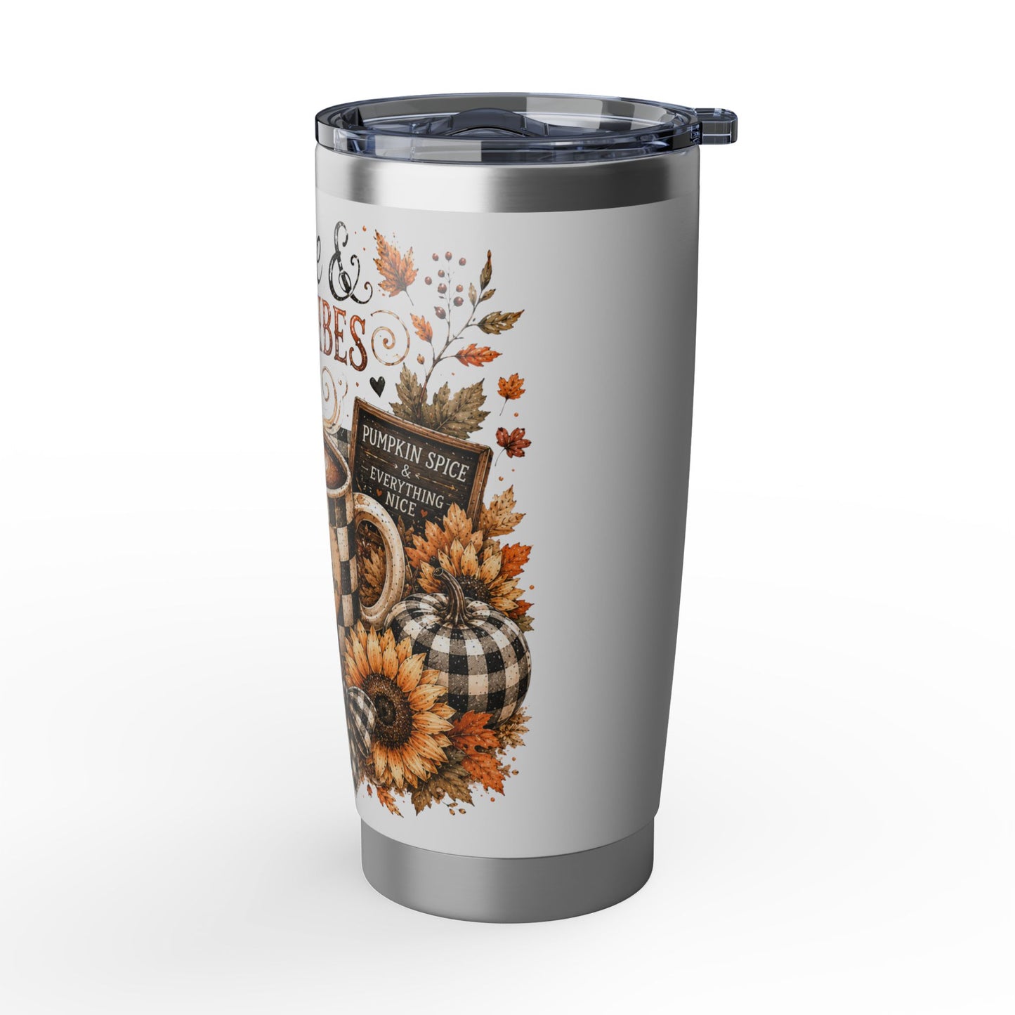 Coffee & Fall Vibes 20oz Tumbler — Hello Pumpkin Autumn Travel Mug