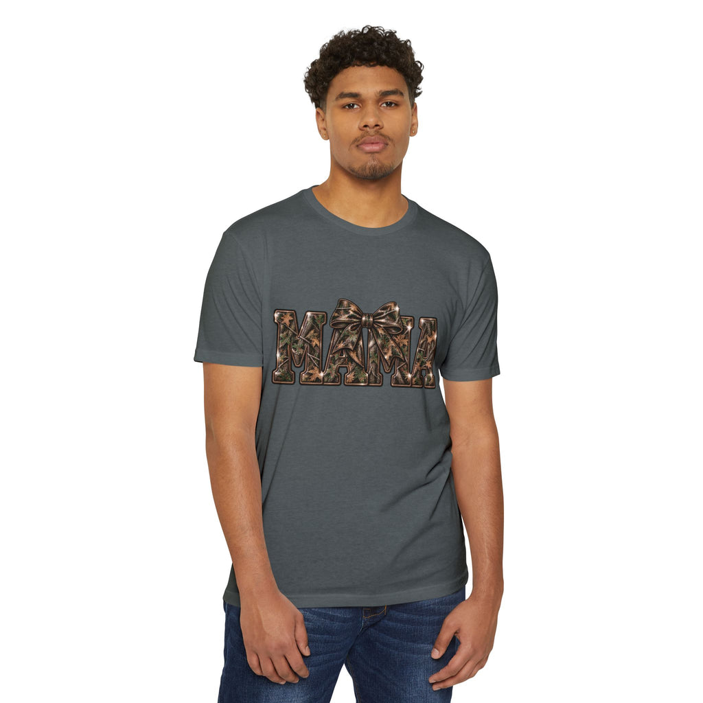 Mama Leopard Print Bow T-Shirt — Women's Mom Gift, Cute Animal Print Mother's Day Tee