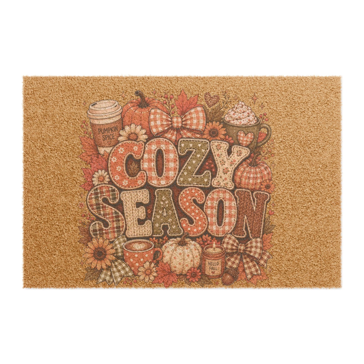 Cozy Season Doormat — Autumn Pumpkin Welcome Mat