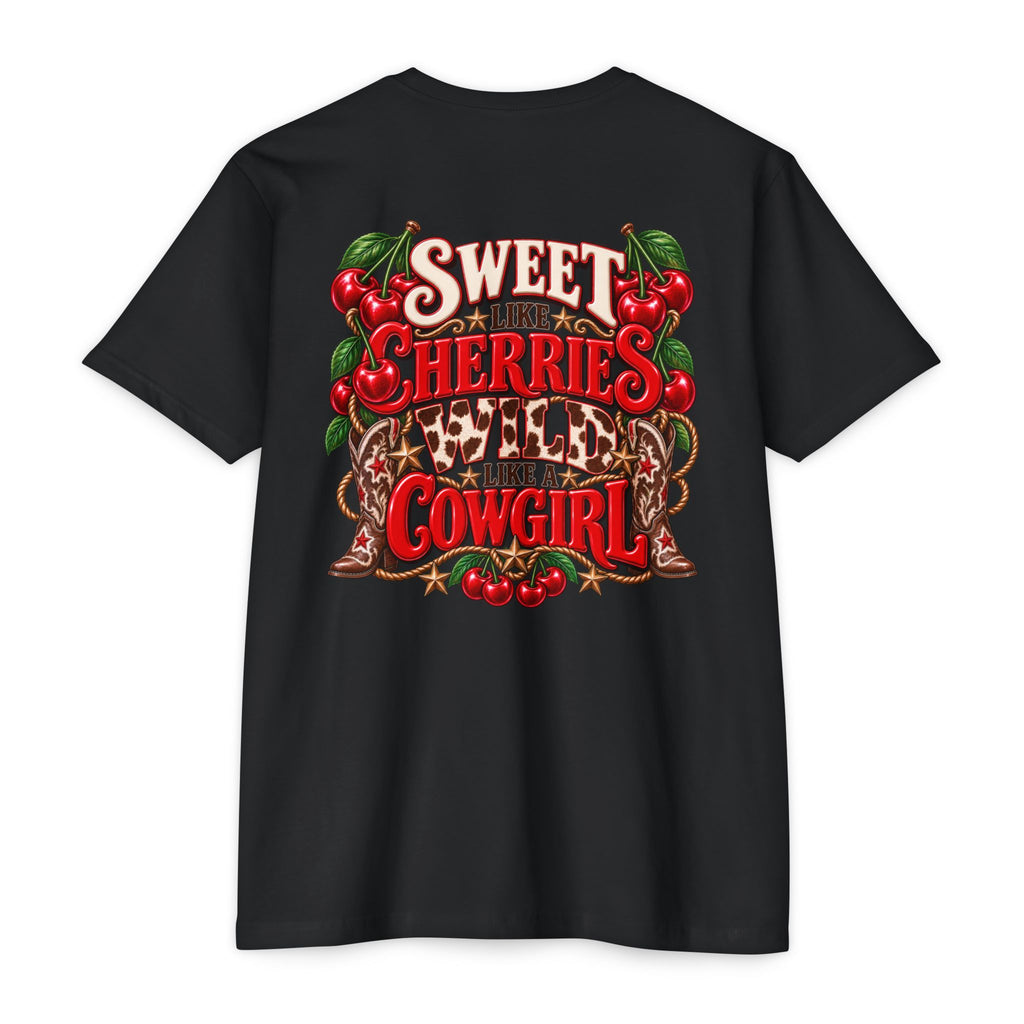 Cherry Picked Cowgirl T-Shirt — "Sweet Cherries Wild Cowgirl" Graphic Tee