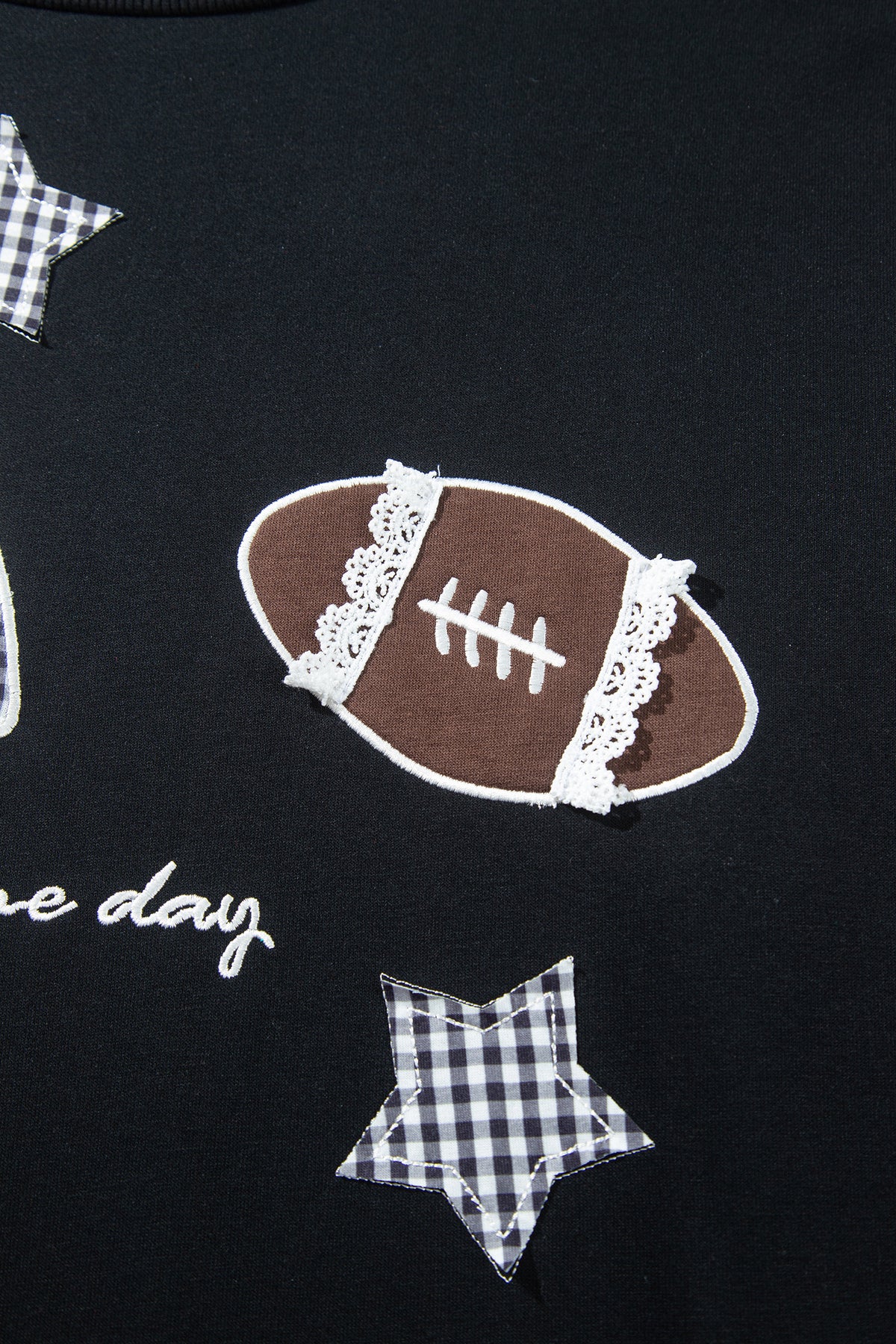 Racing Red Rugby Game Day Patchwork Graphic Plus Size Sweatshirt