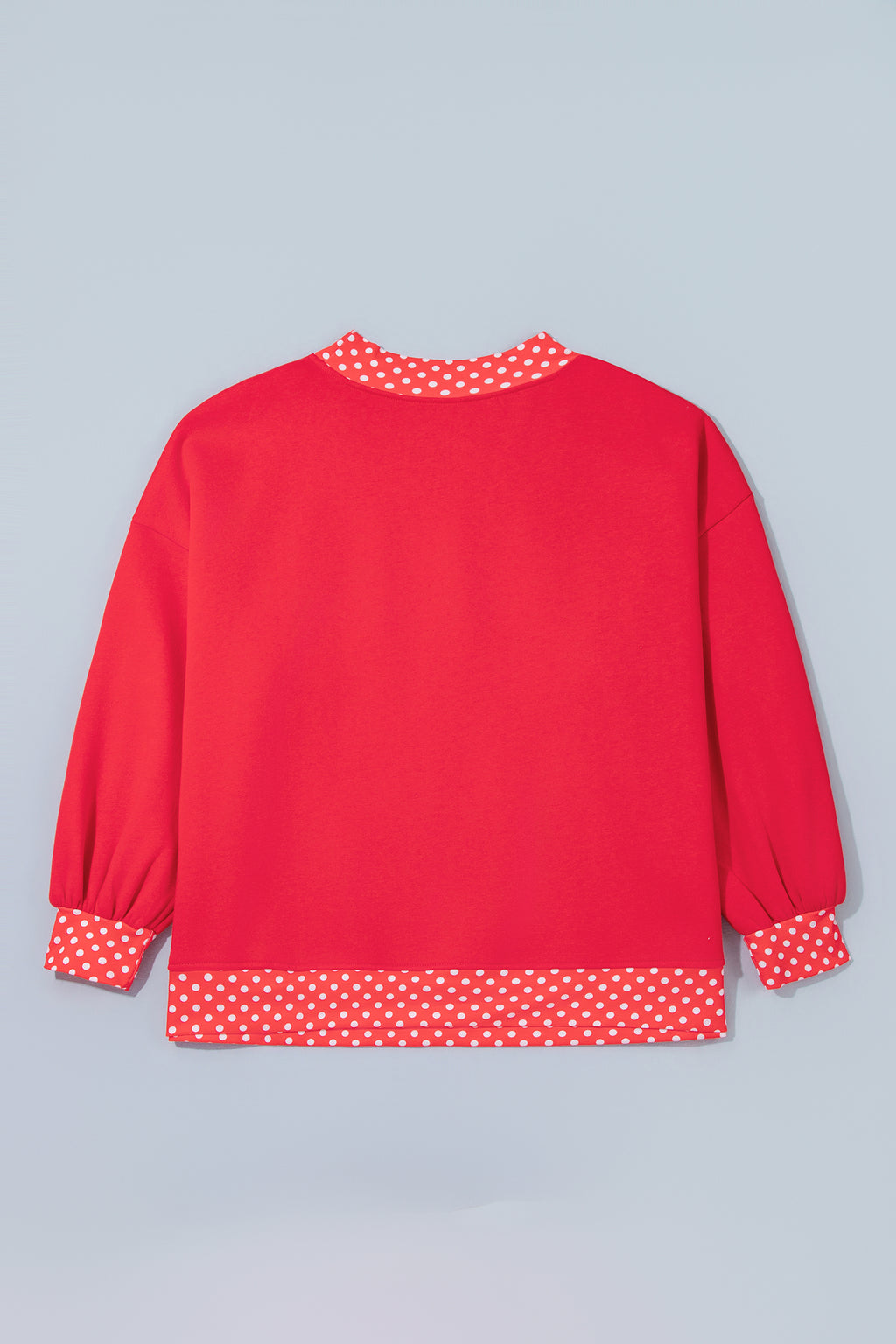 Fiery Red Casual Polka Dot Patchwork Letter Graphic Plus Size Sweatshirt