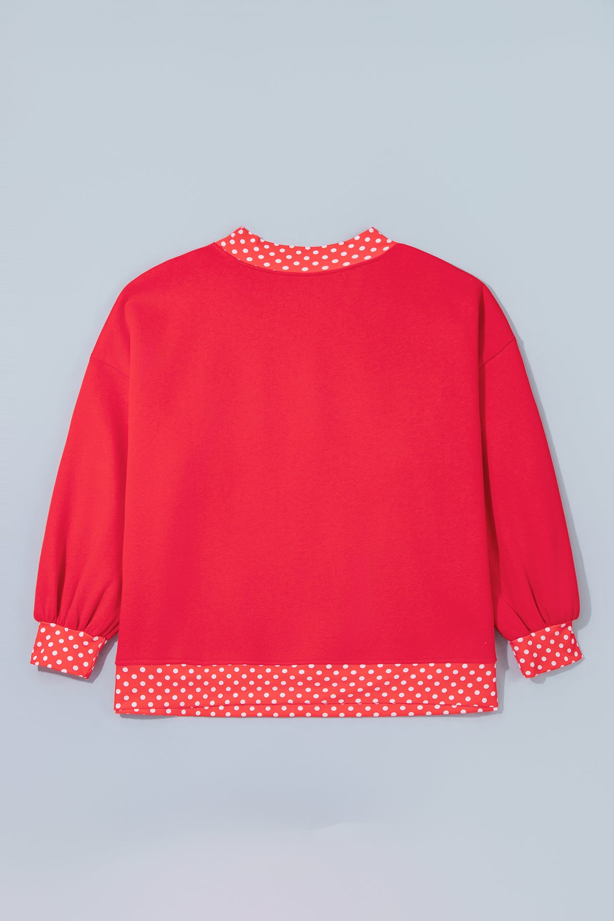 Fiery Red Casual Polka Dot Patchwork Letter Graphic Plus Size Sweatshirt