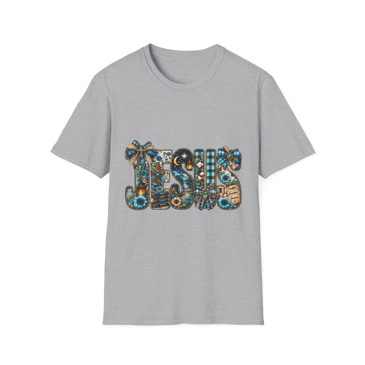 T-Shirt - 'TIS' Holiday Patchwork Design: Festive Vintage Ornaments & Plaid