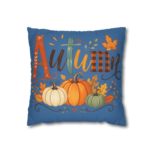 Autumn Pumpkins Throw Pillowcase — Fall Decorative Square Pillow Cover