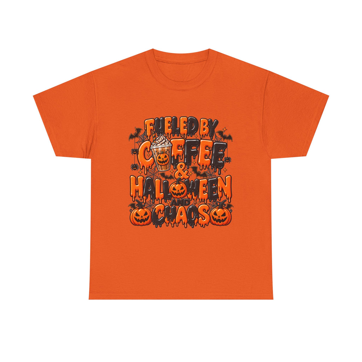 Halloween Coffee Tee — "Free Coffee & Halloween Gas" Spooky Pumpkin Shirt