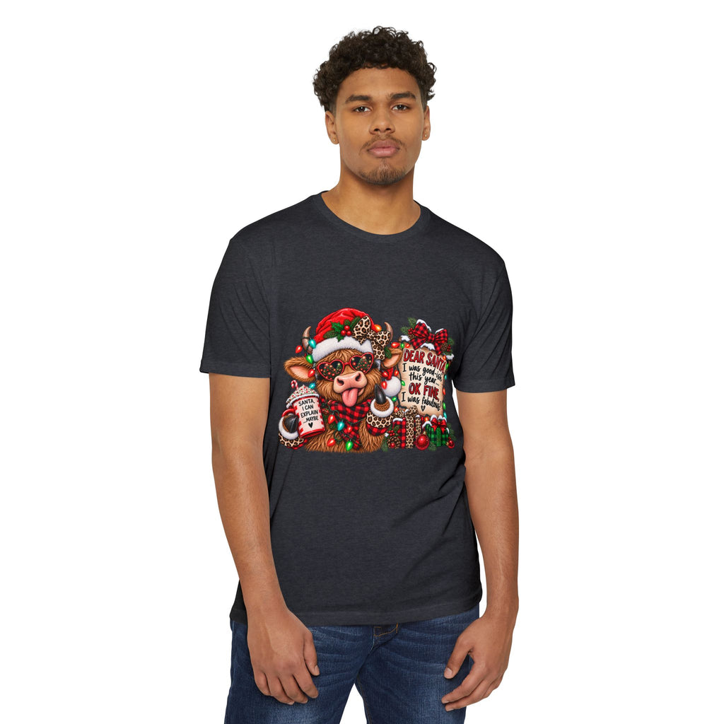 Christmas Cow T-Shirt — "Dear Santa I Was Good(ish)" Funny Holiday Tee