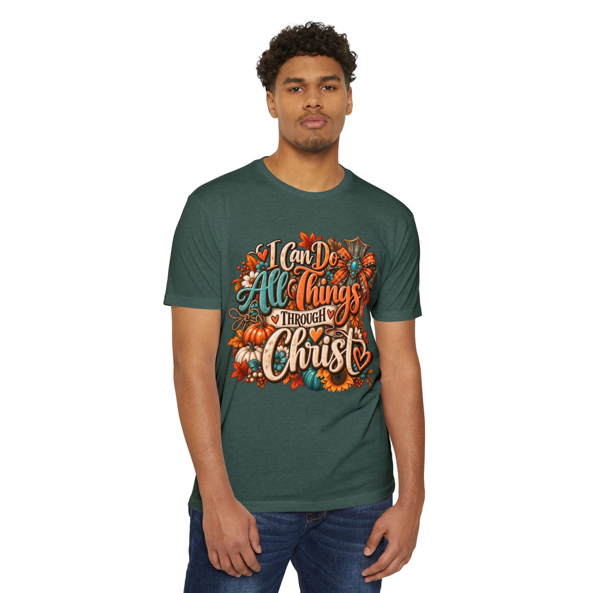 I Can Do All Things Through Christ T-Shirt — Christian Fall Pumpkin Design