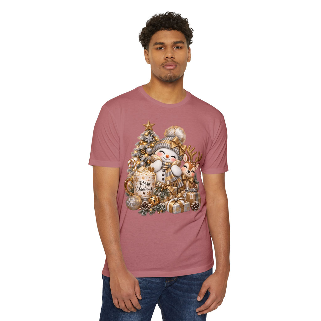Christmas Snowman & Reindeer Tee — Merry Christmas Holiday T-Shirt