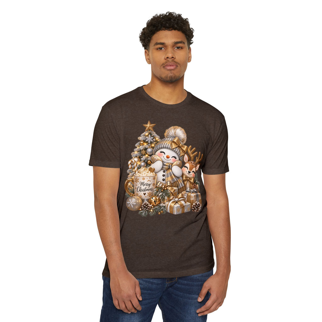 Christmas Snowman & Reindeer Tee — Merry Christmas Holiday T-Shirt